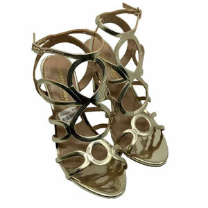 New Christian Siriano Metallic Strappy  Heels Womans 8.5‎ 8 1/2